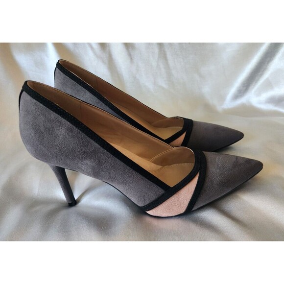 Kelly & Katie Bamita Heels Womens Size 9.5 Color Block Grey & Nude Pink Pumps - Picture 2 of 9